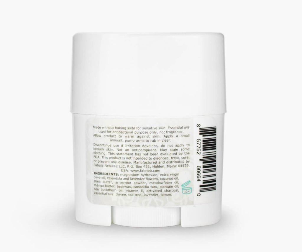 Travel size of our Natural Baking Soda Free Deodorant (unscented magnesium & charcoal)  - Fabula Nebulae
